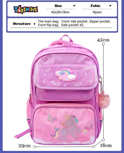 Toyshine Unicorn High School Backpacks for Teen Girls Lightweight Bag - Pink