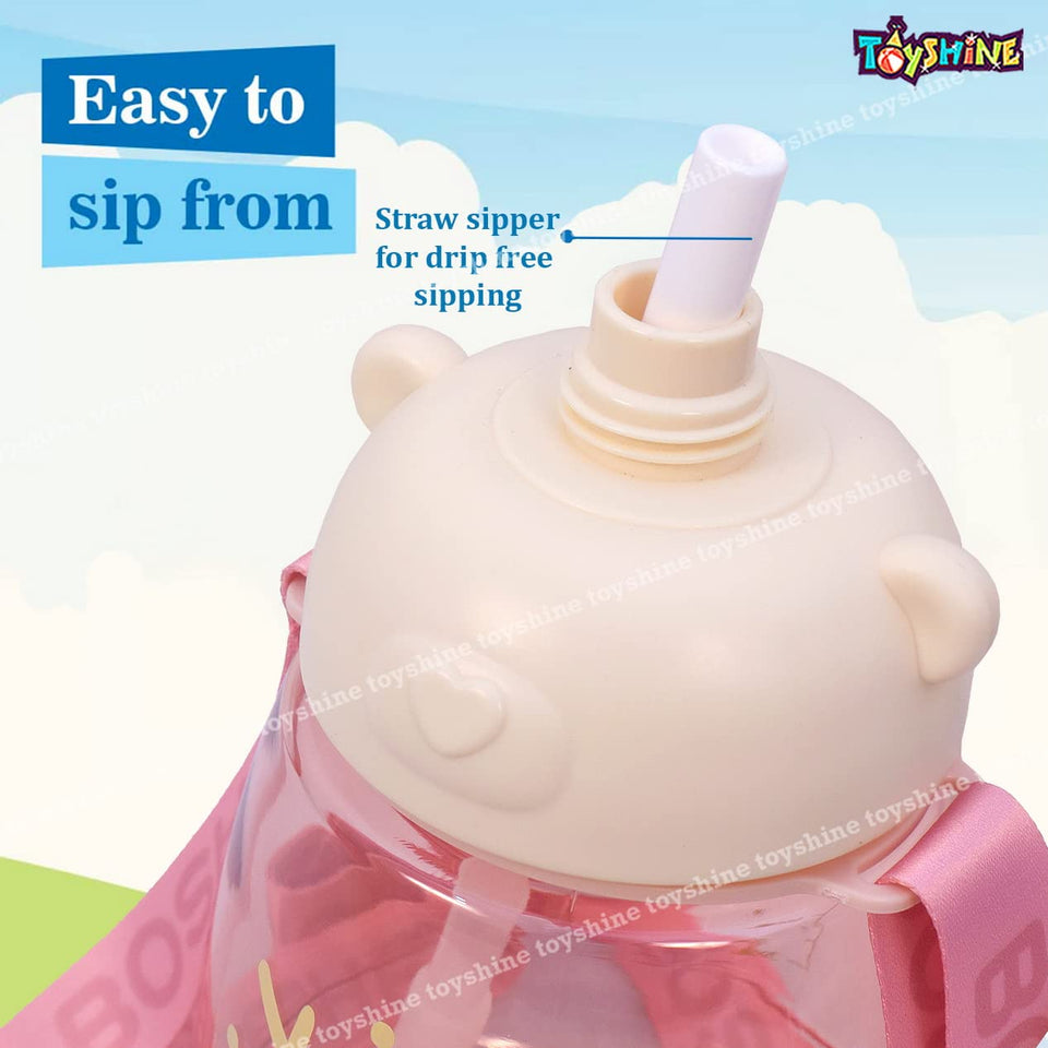 Toyshine 1300ml You Got This Spill Proof Straw Pop Button Kids Water B