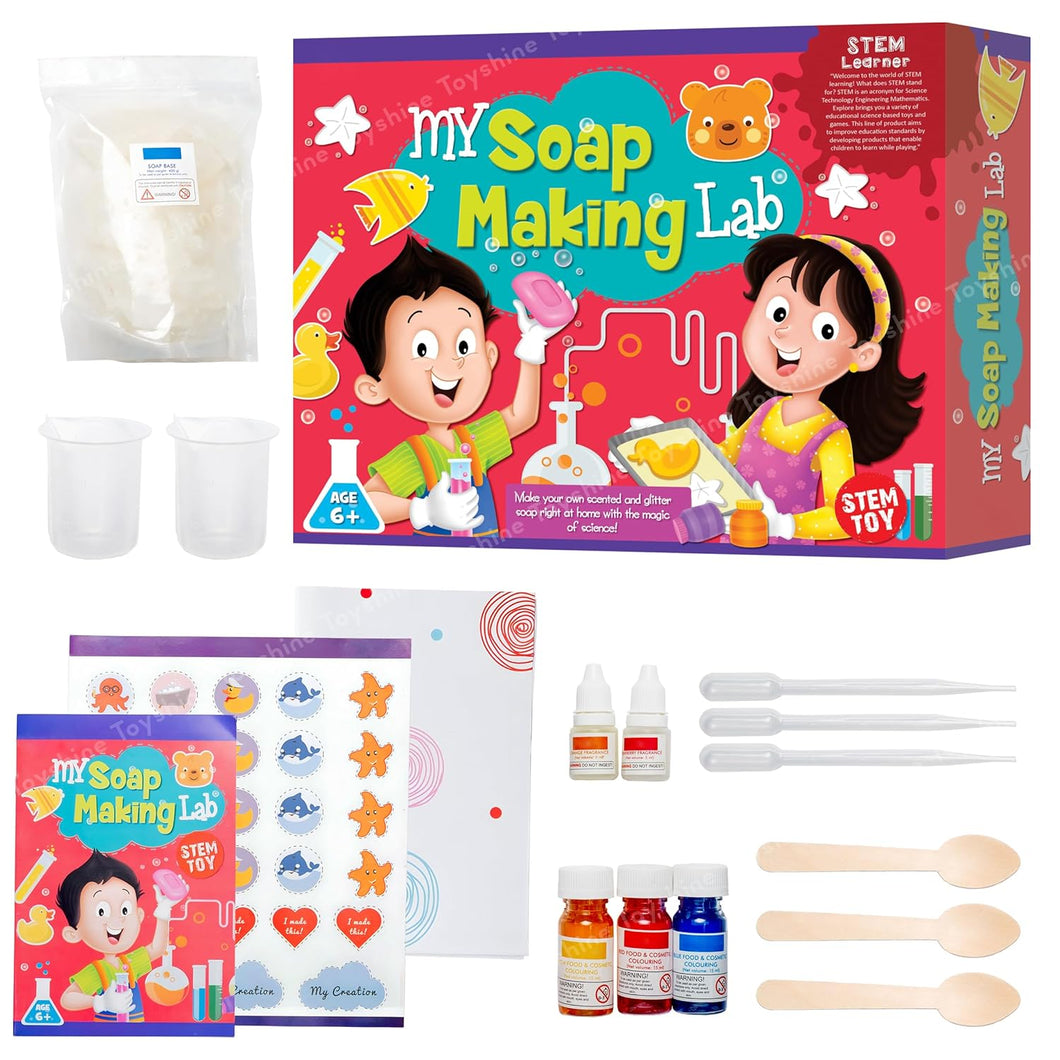 Toyshine My Soap Making Lab Create Scented & Glitter Soaps Stem Educational Learning Creative Fun DIY Activity Toy Kit Cum Indoor Game for Boys and Girls 8+