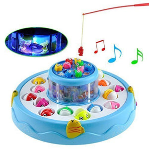 Toyshine Fish Catching Game Big with 26 Fishes and 4 Pods, Includes Music, Lights (Battery Included) - Multi-Color