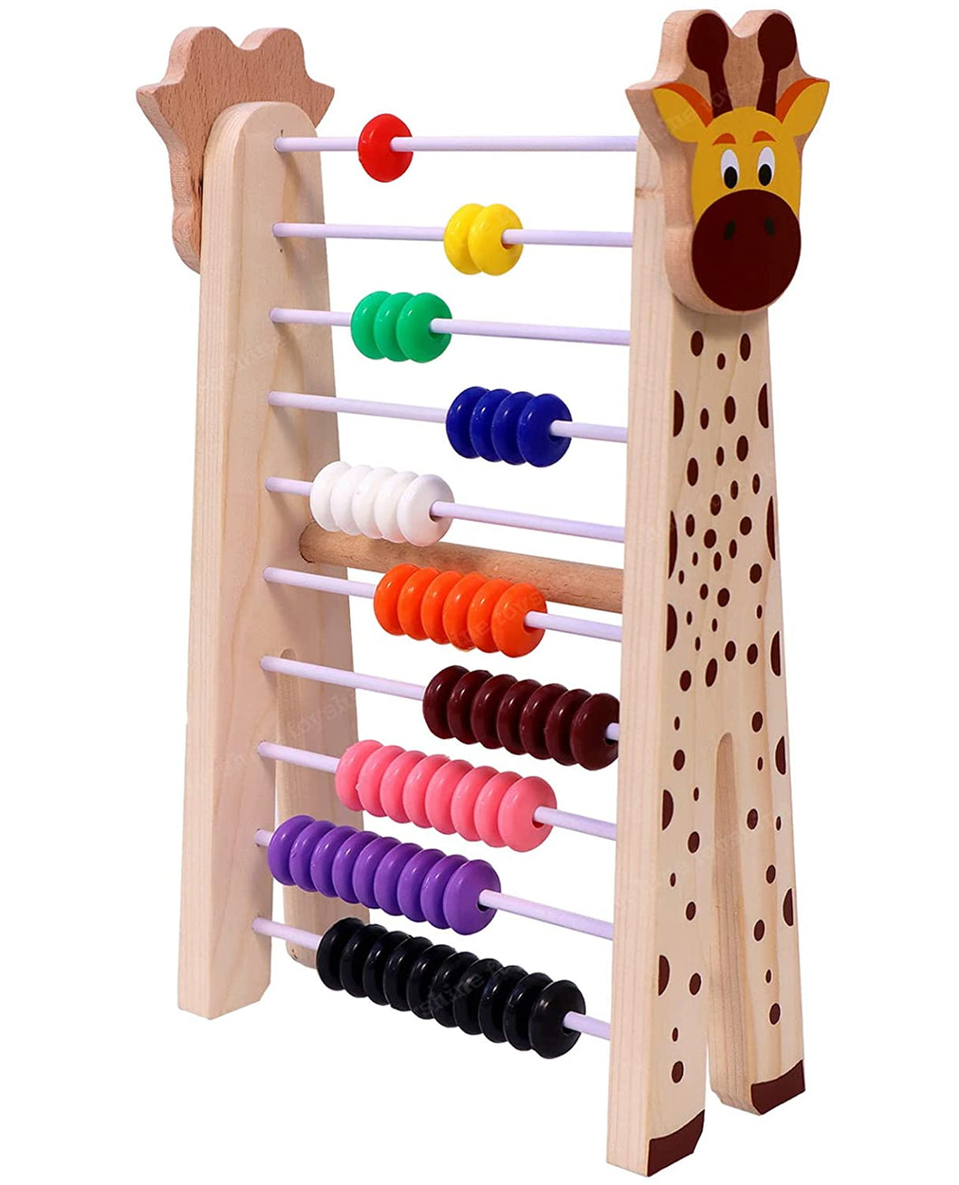 Toyshine Giraffe Wooden Abacus and Learning Play Center - Multi Color