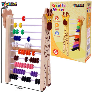 Toyshine Giraffe Wooden Abacus and Learning Play Center - Multi Color