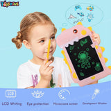 Toyshine Dinosaur Design Writing Tablet for Kids, 8.5 Inches LCD Tab for Kids Drawing Pad Doodle Board Scribble and Play for 3-10 Years Old Boys/Girls Gifts Education Learning Toys- Pink
