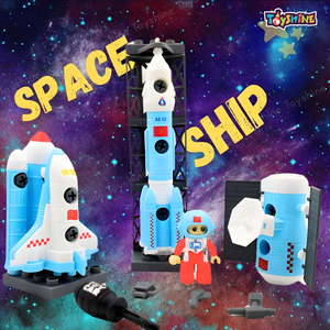 Toyshine DIY Take Apart Toys Rocket Space STEM Toys, Spaceship Playset Space Shuttle, Astronaut, Educational Space Adventure Tool Set Play Assemble Toys Gift for 3Yr+ Boy Girl