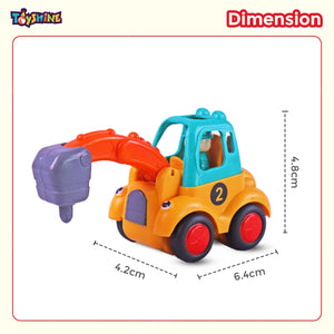 Toyshine Pack of 4 Friction Powered Construction Vehicle Automobile Car Toy Set for Kids 2+Yrs, Multicolor