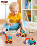 Toyshine Pack of 4 Friction Powered Construction Vehicle Automobile Car Toy Set for Kids 2+Yrs, Multicolor