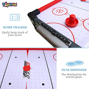 Toyshine Speed-Up Electric Air Powered Hockey Table Indoor Sports Gaming Set 2 Paddles, 2 Pucks (80 Cms) - B