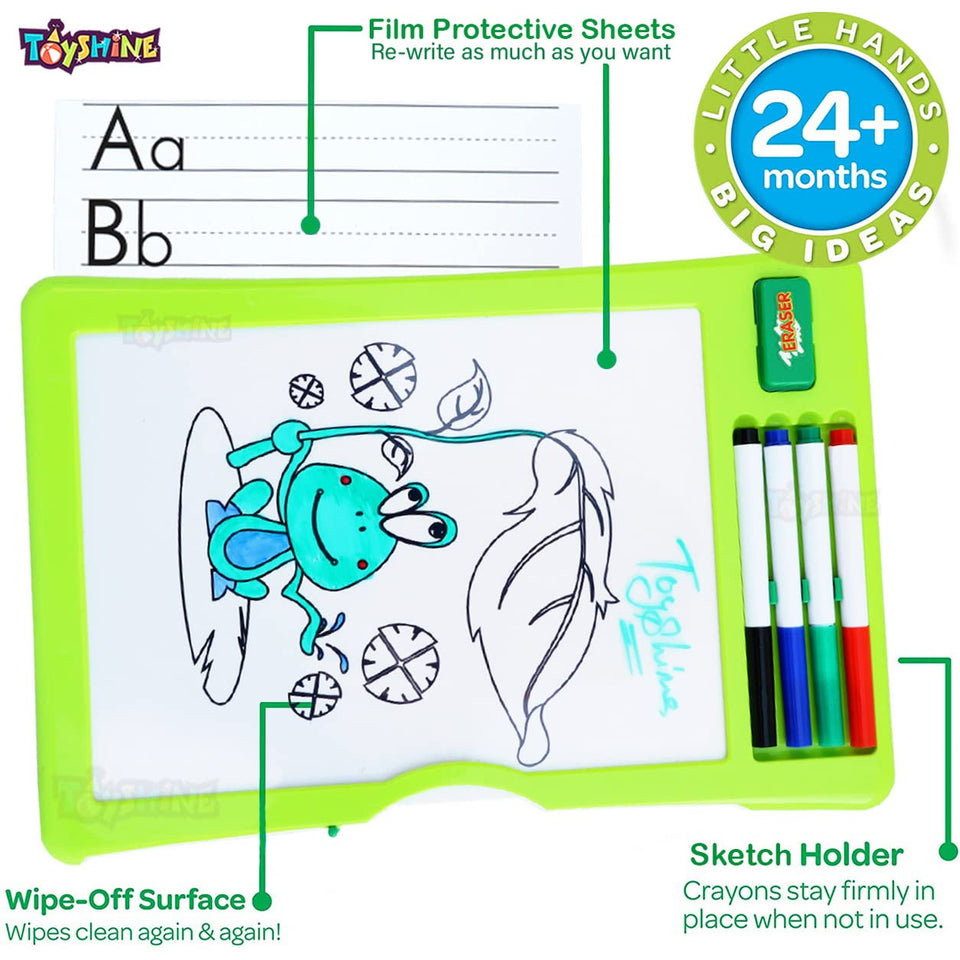 Toyshine Wipe and Clearn Doodle Board Magic Draw and Write Board with Resuable Sheets