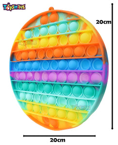 Toyshine Big 70 Bubbles 20 Cms (7.8 Inches) Round Multi-Color Pop Poppers Pot-it Gifts for Girl boy Teens Kids, Sensory Gigantic Oversized Popit- Model B Pop It Toy