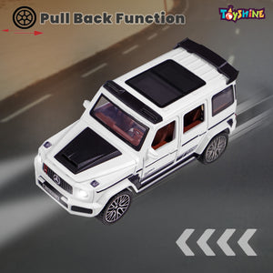 Toyshine 1:32 Scale Die Cast Benz Model Vehicle Toy Car with Music and Lights Along with Pull Back Function, Opening Doors and Back Feature for Kids Boy Girl 3+, White