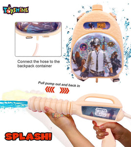 Toyshine Holi Water Toy Gun with Pressure Mechanism for Long Throw, Back Holding Tank, Back Holding Tank, 3 L, Pub - Brown