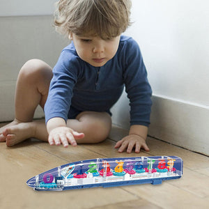 Toyshine Big Transparent Bump and Go Train with 3D Lightning, Moving Gears and Music | Birthday Toy Gift for 2-5 Year Old Boy, Girl, Baby - Numbers
