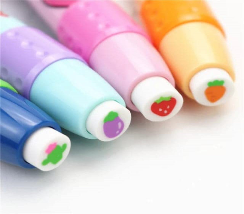 Toyshine Pack of 4 Fruit Theme Colorful Erasers for Children Party Favors, School Supplies, Birthday Return Gift for Boys Girls 3 4 5 6 Year Old
