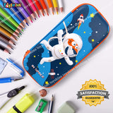 Toyshine EVA Space Tiger Hardtop Pencil Case with Multiple Compartments - Kids School Supply Organizer Students Stationery Box - Girls Pen Pouch- Multi-Color
