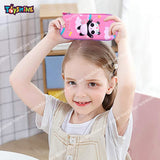 Toyshine Cute Panda Hardtop Pencil Case with Multiple Compartments - Kids School Supply Organizer Students Stationery Box - Girls Pen Pouch- Pink