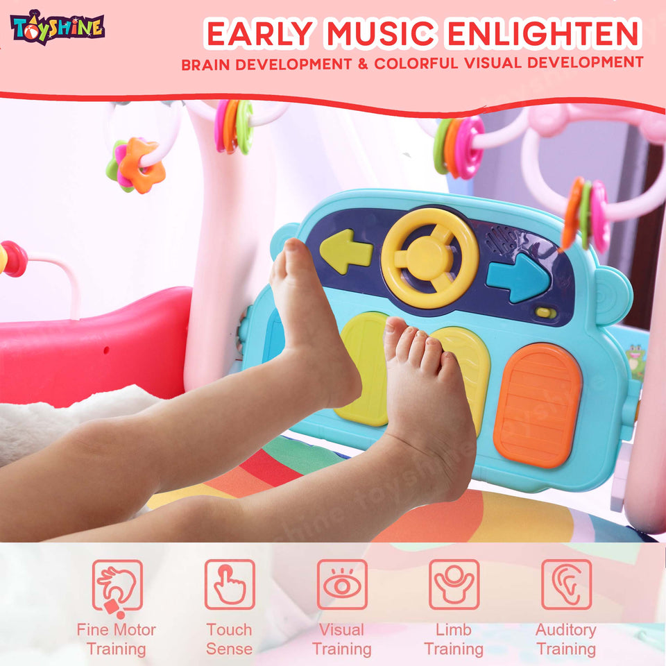 Toyshine 2 in 1 Musical Piano Rack Cum Walker Baby Gym Play mat Activity Center Toy for Newborn to Toddler Early Dvelopment