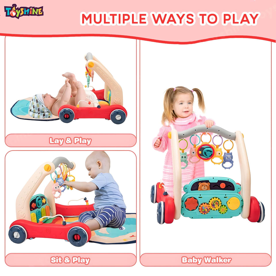 Toyshine 2 in 1 Musical Piano Rack Cum Walker Baby Gym Play mat Activi