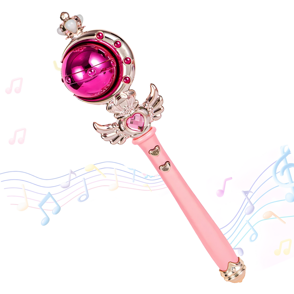 Toyshine Princess Fairy Magic Wand Moon Styling Stick Flashing Toy with Music and Light for Kids - L
