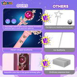 Toyshine Princess Fairy Magic Wand Moon Styling Stick Flashing Toy with Music and Light for Kids - L