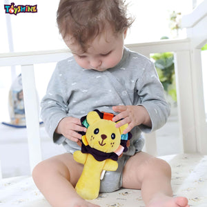 Toyshine Soft Baby Rattle Plush Stuffed Animal Hand Rattle for Toddlers Girls Boys Infant Toys - Lion