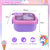 Spanker ‎750 ML Unicorn Theme Portable Leak-Proof BPA-Free Dishwasher Safe Stainless Steel Air-Tight Bento Box with Spoon for Toddlers Preschoolers - Pink