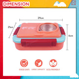 Spanker 1050ML Stainless Steel Insulation BPA Free Leak-Proof 5 Compartment Lunch Box with 3 pc Cutlery Bento Box for Kid Adult Student Children - Orange