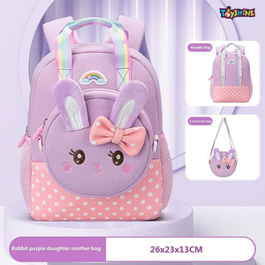 Toyshine Cute Bow Rabbit Backpacks for Kids Girls Boys Cute Toddler Backpack Preschool Nursery Travel Bag - Purple