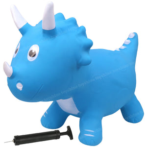 Toyshine Bouncy Horse for Toddler, Animal Hopper, Bouncing Dinosaur, Inflatable Jumping Horse, Ride on Hopping Toy for Kids with Pump, Blue