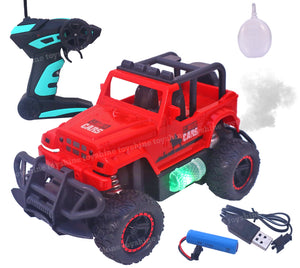 Toyshine Spray Function Remote Control SUV Car, Light Up RC Cars Sports Car 1:20 Scale Toy Vehicle, Birthday Present for Kids Boys Girls - Red