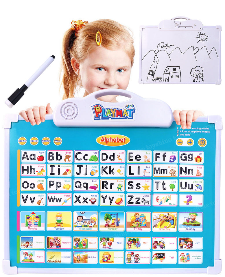 Toyshine Interactive E Learning Touch Board Children English Educational Phonetic Learning Board for 3+ Years, with White Board and Marker