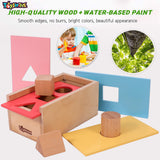 Toyshine Wooden Building Blocks, Shape sorter and Classification Box | Wooden Storage Box Montessori Toys for Kids Girls Boys