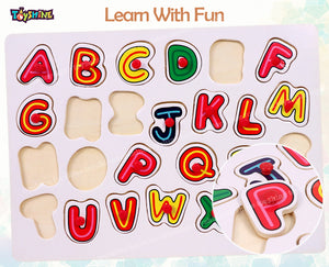 Toyshine Wooden ABC Letters Puzzle Toy, Educational and Learning Toy for Kids