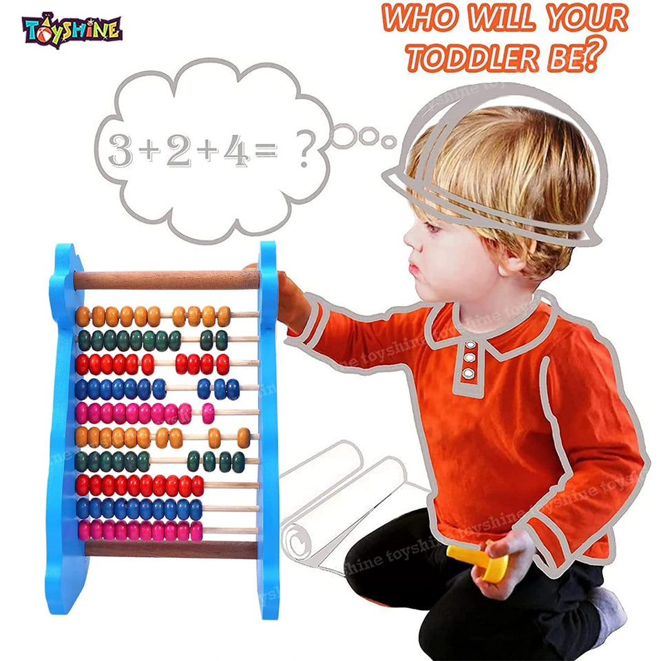 Toyshine Dinosaur Wooden Abacus and Learning Play Center - Multicolor