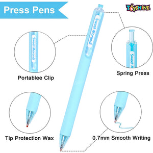 Toyshine Pack of 9 Colored Gel Ink Pens Medium Point (0.7mm), Comfortable Writing for Adults and Kids Writing Journal, Taking Notes, Drawing at School Office Home