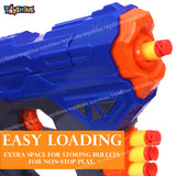 Toyshine Hexaa Warrior Foam Blaster Gun Toy, Safe and Long Range, 10 Bullets, Blue