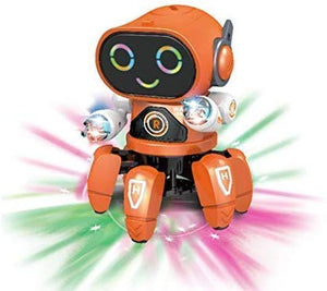 Toyshine Bot Robot Pioneer | Colorful Lights and Music | All Direction Movement | Dancing Robot Toys for Boys and Girls - Orange