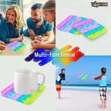 Toyshine Pack of 1 - Square, Pop Bubble, Fidget Popping Sounds Toy, BPA Free Silicone, Push Bubbles Toy for Autism Stress Reliever, Sensory Toy - Light Color Pop It Toys