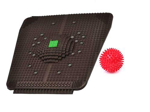 Toyshine 2 in 1 Fitness Combo-Textured Massage Ball and Acupressure Plastic Mat for Targeted Pain Relief, Color May Vary SSTP