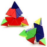 Toyshine High Stability Stickerless Flat Pyramid Speed Cube, Multi Color