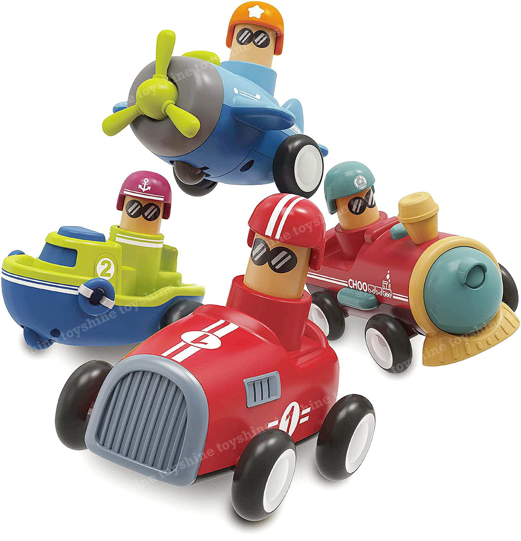 Toyshine Pack of 4 Toy Cars Push and Go Play Set