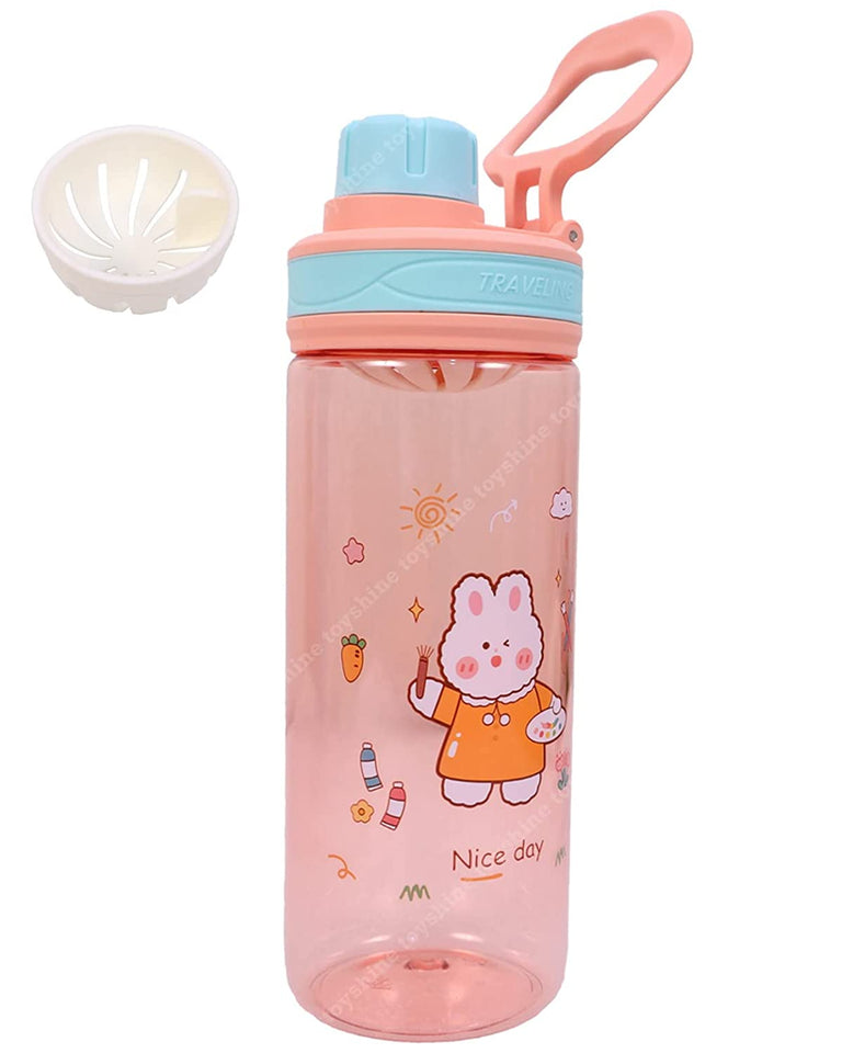 Toyshine Easy Carry Tritan Kids Water Bottle with Stainer, Spill Proof, BPA Free Water Bottle for Kids School - Featuring Soft Easy Grip - Children's Drinkware - 550 ML