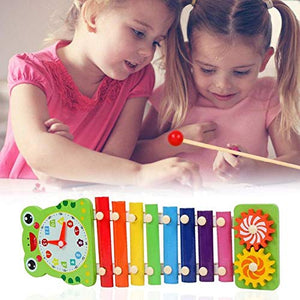 Toyshine Aniamal Shaped Xylophone with 2 Mallets Toy Set for Babies, Multi Color, Design May Vary