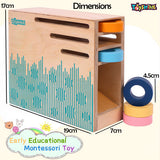 Toyshine Wooden Count and Slide Ring 2 in 1 Toy Montessori Games Preschool Learning Educational Toys for 1 2 3 Years Baby Toddlers Kids Boys Girls