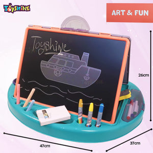 Toyshine My First Art Painting Learning Tabletop Easel Board Board, Creative Educational Learning Gift for Kids, Boys, Girls, Educational, Stemp Activity Toy