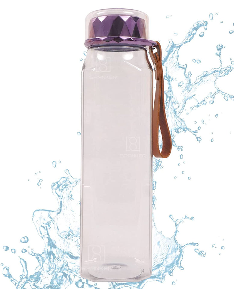 Spanker Crystal Tritan Hand Bag Water Bottle for Adults and Kids Water Spill Proof , BPA Free for Kids School, Office, Home, Soft Handle Grip Drinkware 550 ML - SSTP