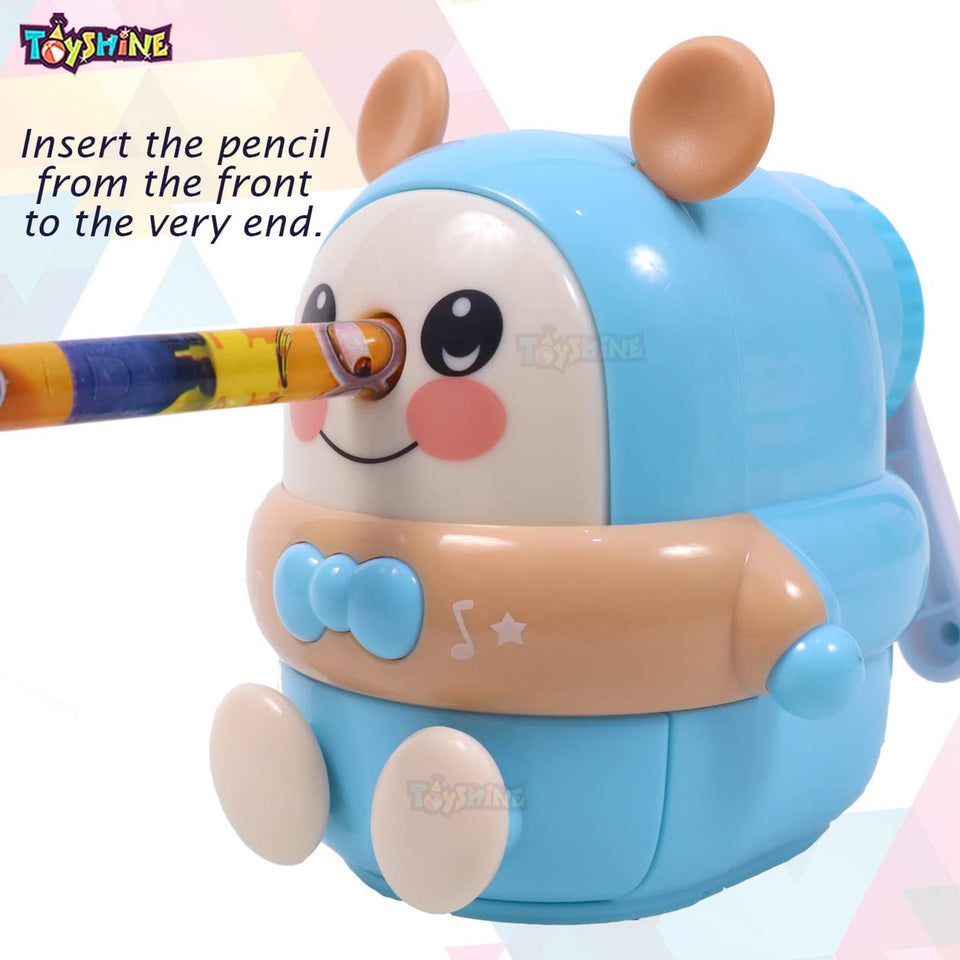 Toyshine Cute Pencil Sharpeners Manual for Kids and Artists, Handheld Manual Pencil Sharpener for Pencils - Teddy