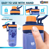 Toyshine Easy Carry Tritan Kids Water Bottle with Stainer, Spill Proof, BPA Free Water Bottle for Kids School - Featuring Soft Easy Grip - Children's Drinkware - 550 ML