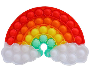 Toyshine Pack of 1 - Rainbow- Fidget Popping Sounds Toy, BPA Free Silicone, Push Bubbles Toy for Autism Stress Reliever, Sensory Toy Pop It Toy