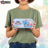 Toyshine Hardtop Pencil Case with Multiple Compartments - Kids School Supply Organizer Students Stationery Box - Girls Pen Pouch- Elephant Light Blue