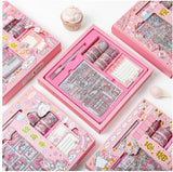 Toyshine Cute Unicorn Washi Tape Set 8 Rolls, 10 Stickers, 1 Notebook, 1 Scissors, Decorative Masking Tapes for Arts, DIY Crafts, Journals, Planners, Scrapbook, Wrapping